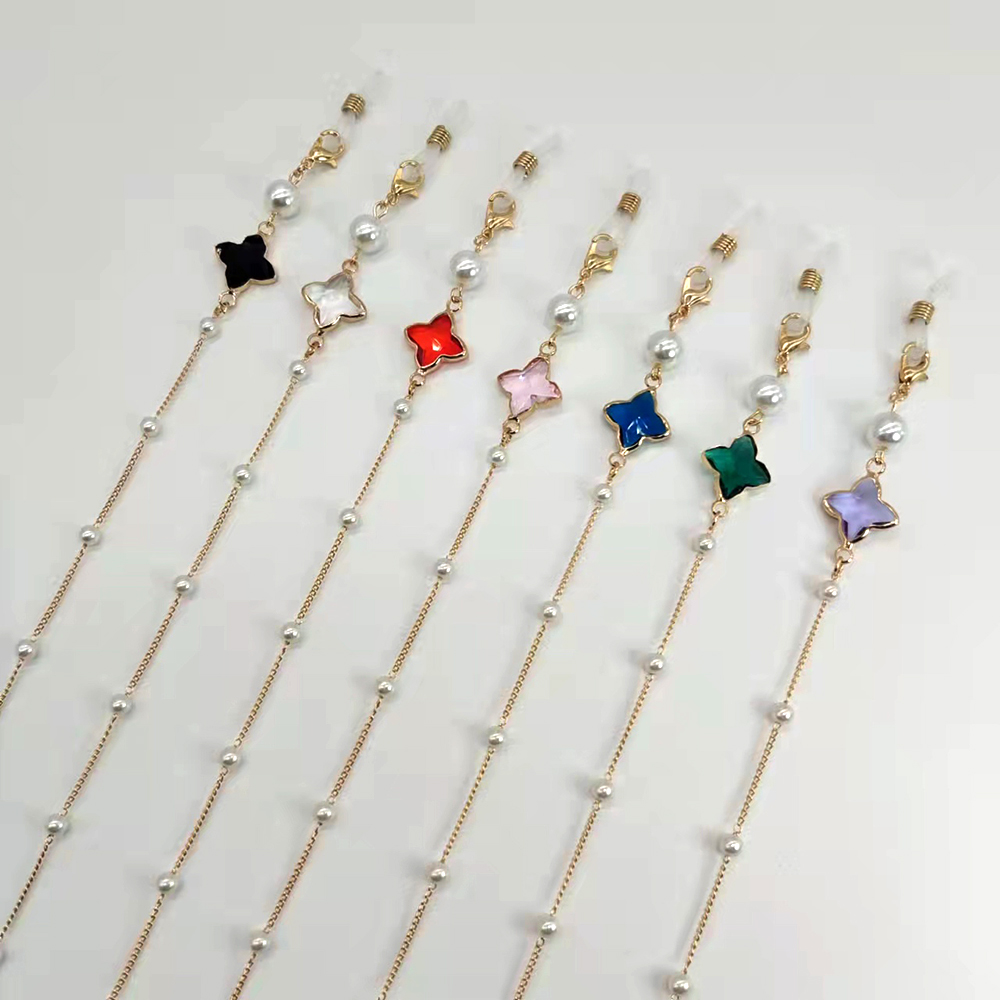 Silicone Mask Bracket - Catena per occhiali da donna Perline